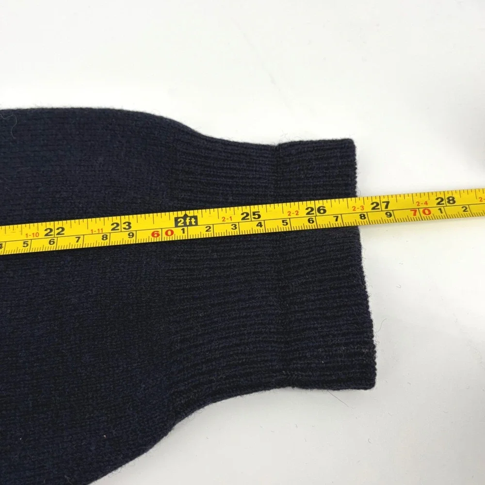 Jacobson's Mens Vintage XL Navy Blue‎ 100% Lambswool V-Neck Sweater Knit Wool